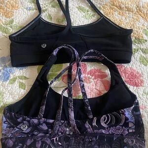 lululemon athletica Black and Patterned Sports Bras